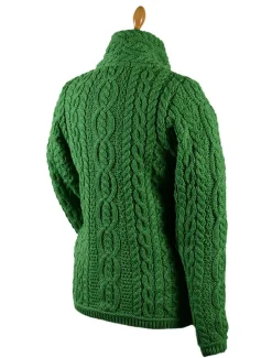 Online Aran Cable Crossover Neck Sweater Women Cardigans, Jackets & Coatigans