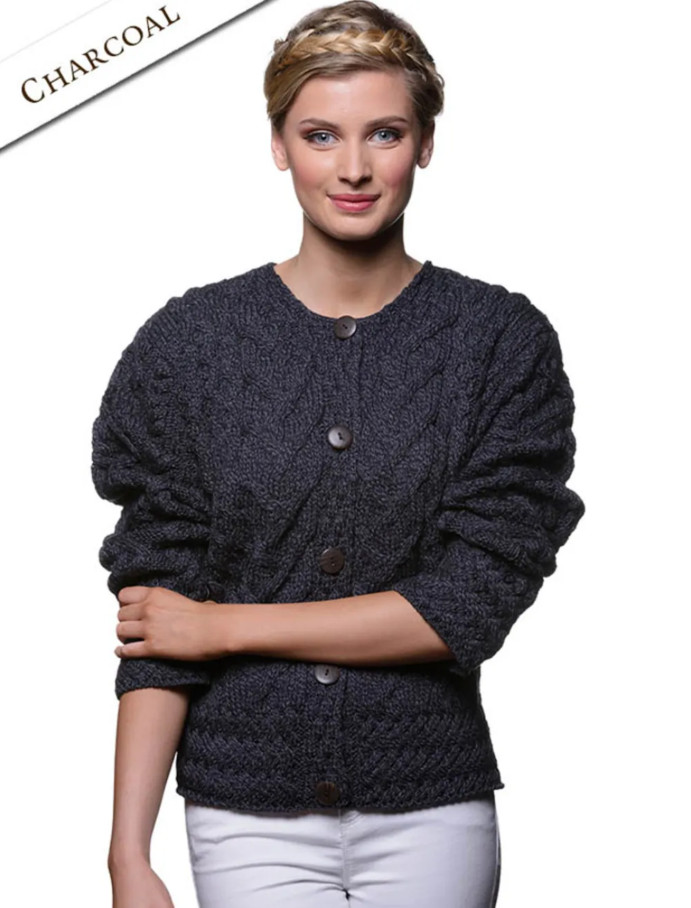 Outlet Aran Cable Knit Cardigan Women Cardigans, Jackets & Coatigans