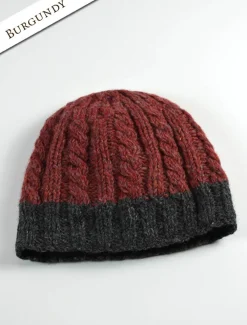Flash Sale Aran Fleece Lined Beanie Irish Wool Hats