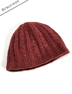 Flash Sale Aran Fleece Lined Beanie Irish Wool Hats