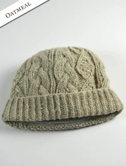 Flash Sale Aran Fleece Lined Rib Cap Irish Wool Hats