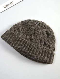 Flash Sale Aran Fleece Lined Rib Cap Irish Wool Hats