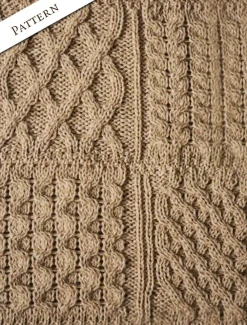 Flash Sale Aran Patchwork Merino Wool Throw Knitted Wool Throws