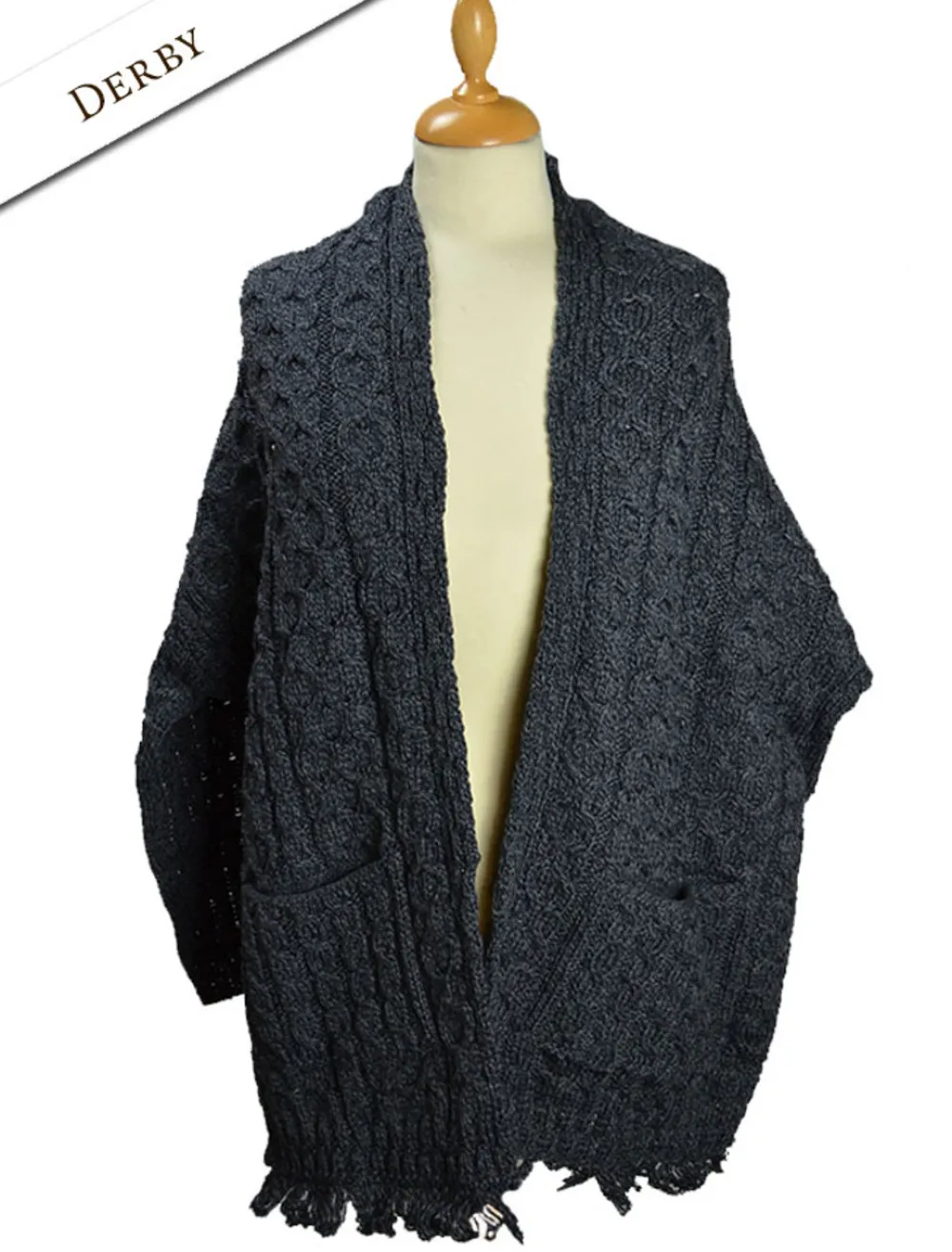 Clearance Aran Shawl Wrap with Pockets Women Ponchos, Capes & Shawls