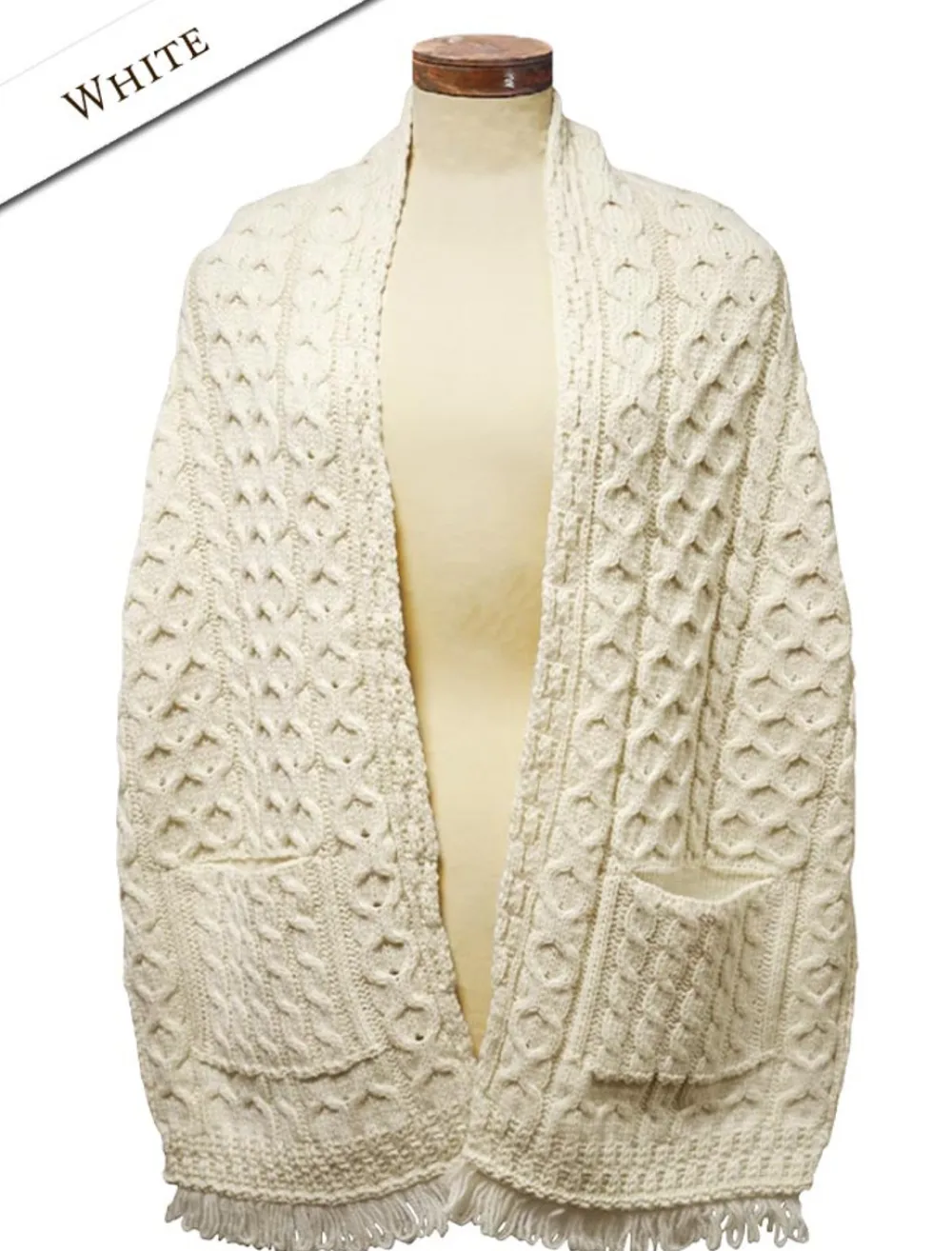 Clearance Aran Shawl Wrap with Pockets Women Ponchos, Capes & Shawls
