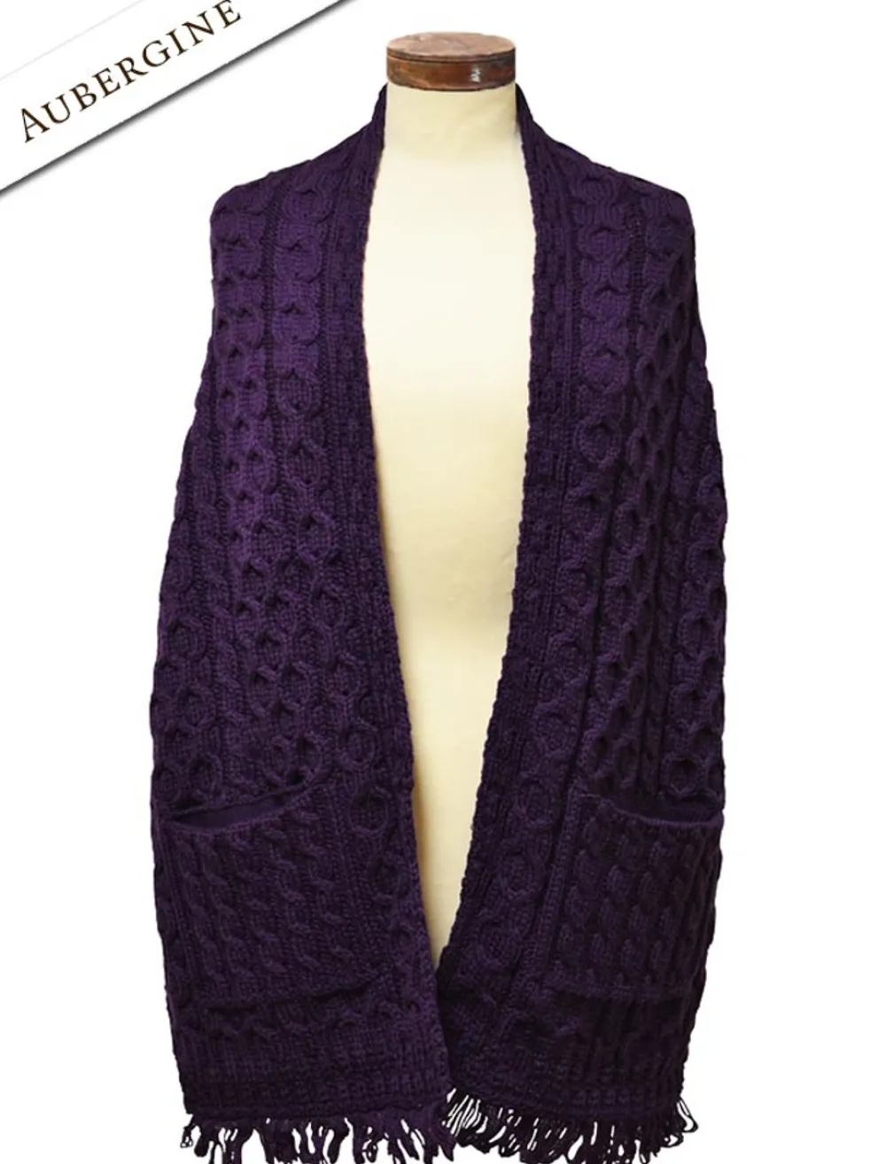 Clearance Aran Shawl Wrap with Pockets Women Ponchos, Capes & Shawls