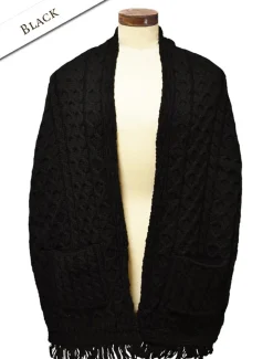 Clearance Aran Shawl Wrap with Pockets Women Ponchos, Capes & Shawls