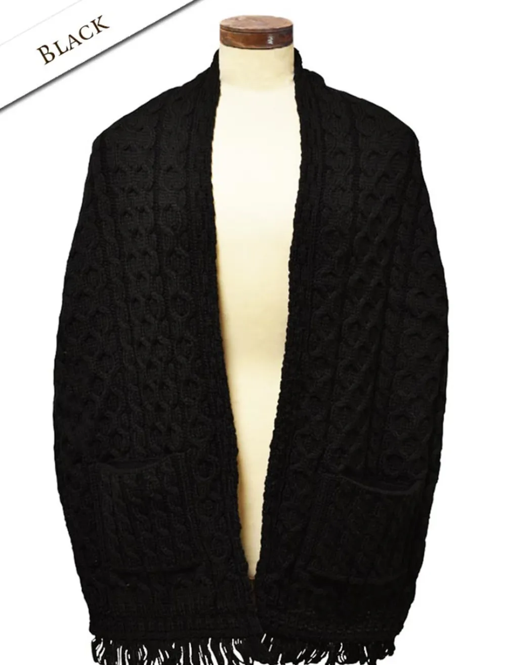 Clearance Aran Shawl Wrap with Pockets Women Ponchos, Capes & Shawls