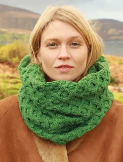 Hot Aran Snood Scarf Women Knitted Wool Scarves
