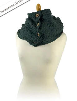 Best Aran Snood Scarf with Buttons Women Knitted Wool Scarves