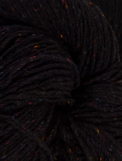 Outlet Aran Wool Knitting Hanks - Black Tweed Aran Wool