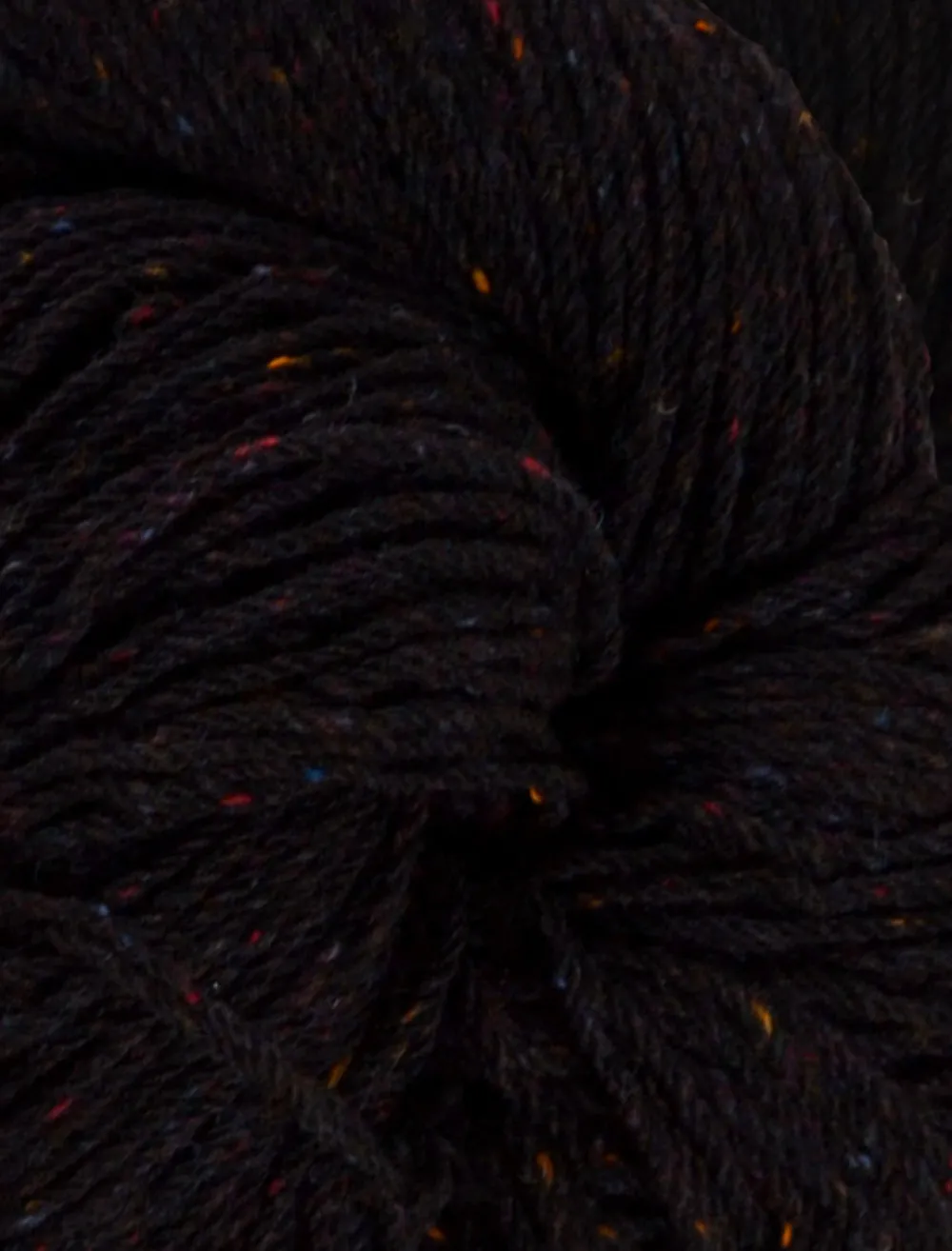 Outlet Aran Wool Knitting Hanks - Black Tweed Aran Wool