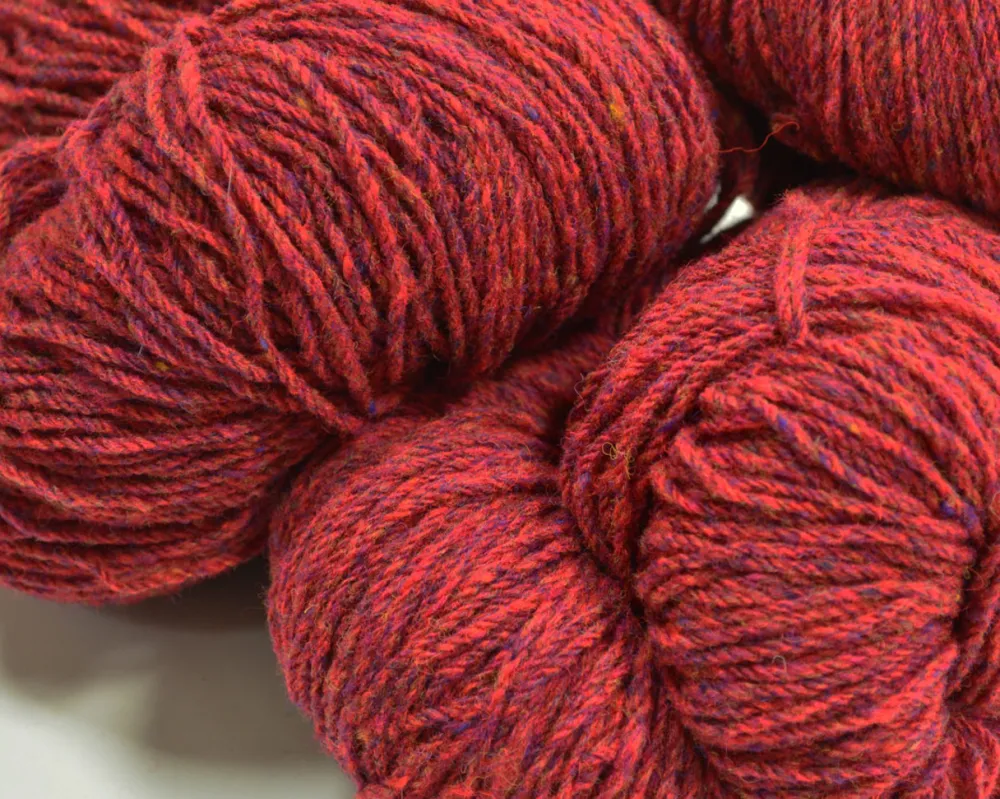 Discount Aran Wool Knitting Hanks - Raspberry Fleck Aran Wool