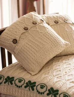 Store Aran-Knit Cushion Cover Aran Design Homeware