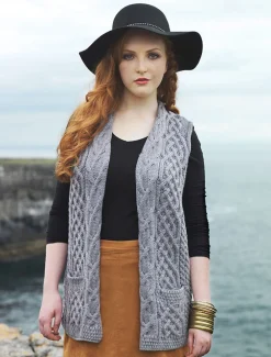 Clearance Cable Aran Waistcoat Women Cardigans, Jackets & Coatigans