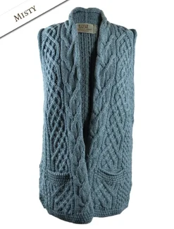 Clearance Cable Aran Waistcoat Women Cardigans, Jackets & Coatigans