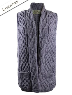 Clearance Cable Aran Waistcoat Women Cardigans, Jackets & Coatigans