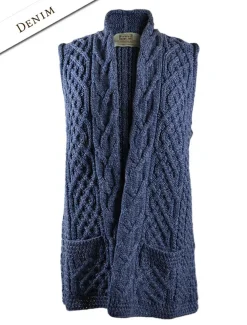 Clearance Cable Aran Waistcoat Women Cardigans, Jackets & Coatigans