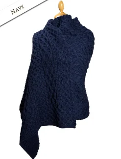 Online Cable Aran Wrap Women Ponchos, Capes & Shawls