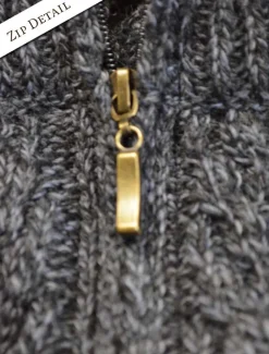 Outlet Diamond and Cable Knit Zip Cardigan with Pockets Cardigans, Jackets & Coats