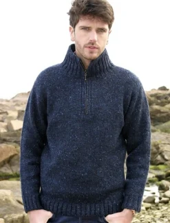 Best Donegal Tweed Half Zip Sweater Sweaters
