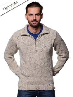 Best Donegal Tweed Half Zip Sweater Sweaters
