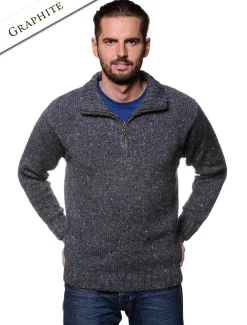 Best Donegal Tweed Half Zip Sweater Sweaters
