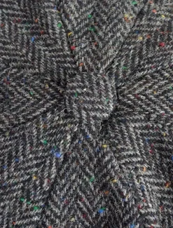 Sale Donegal Tweed Mens Gatsby Cap - Charcoal Irish Flat Caps