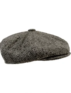 New Donegal Tweed Mens Gatsby Cap - Silver Irish Flat Caps