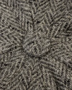 New Donegal Tweed Mens Gatsby Cap - Silver Irish Flat Caps