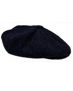 Best Sale Donegal Tweed Mens Gatsby Cap - Navy Irish Flat Caps