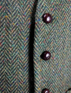 Sale Donegal Tweed Waistcoat - Green Grandfather Shirts And Waistcoats