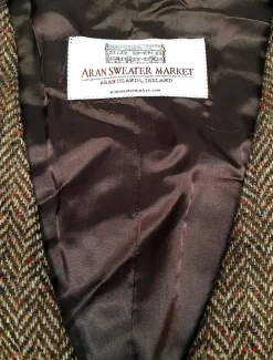 Clearance Donegal Tweed Waistcoat - Brown Grandfather Shirts And Waistcoats