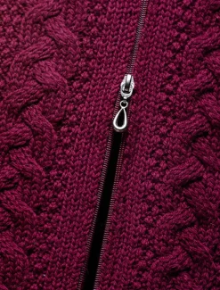 New Double Collar Merino Aran Coat Women Cardigans, Jackets & Coatigans