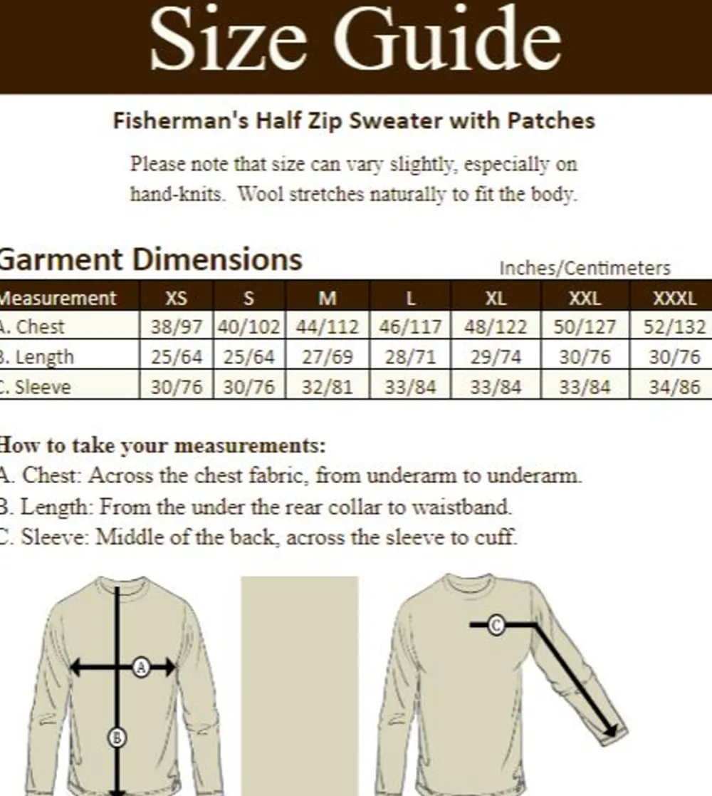 Fashion Fisherman's Half Zip Sweater with Patches Sweaters