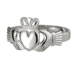 Outlet Gents' Extra-Heavy Puffed-Heart Claddagh Ring Jewelry For Him