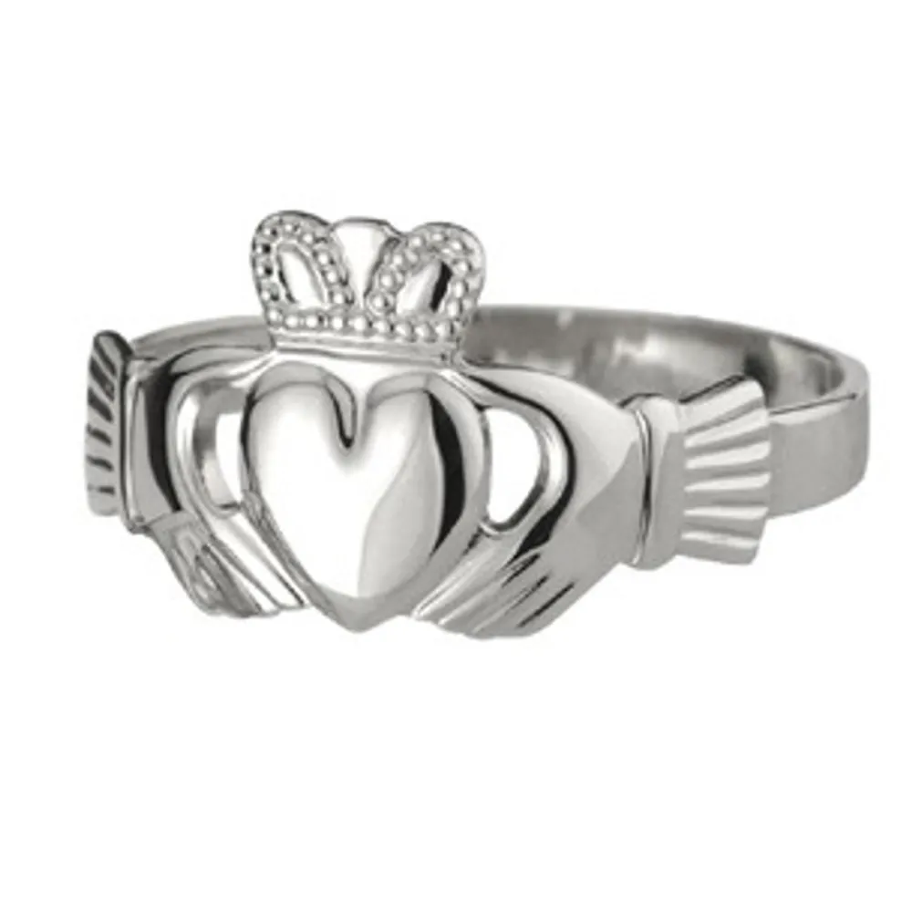 Outlet Gents' Extra-Heavy Puffed-Heart Claddagh Ring Jewelry For Him