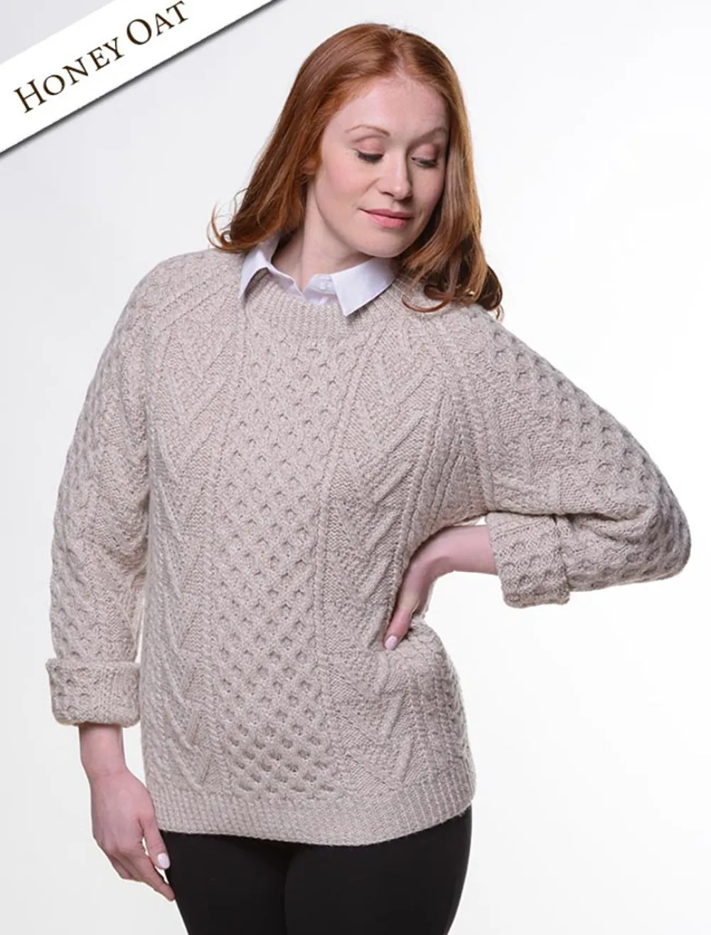 Best Sale Hand-knit Chevron Stitch Sweater Women Sweaters