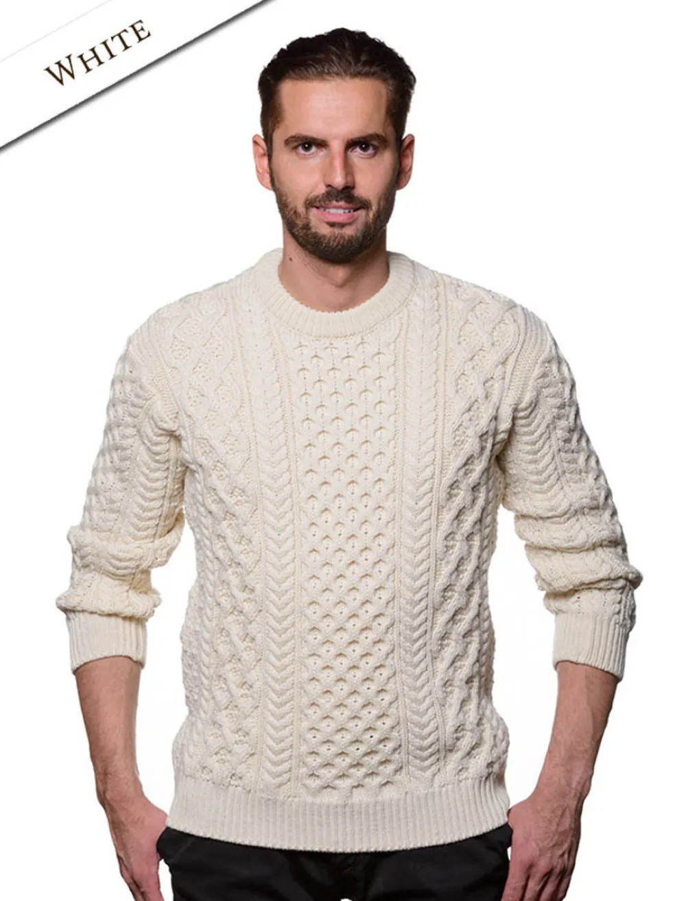 Online Heavyweight Merino Wool Aran Sweater Sweaters