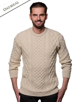 Online Heavyweight Merino Wool Aran Sweater Sweaters