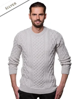 Online Heavyweight Merino Wool Aran Sweater Sweaters