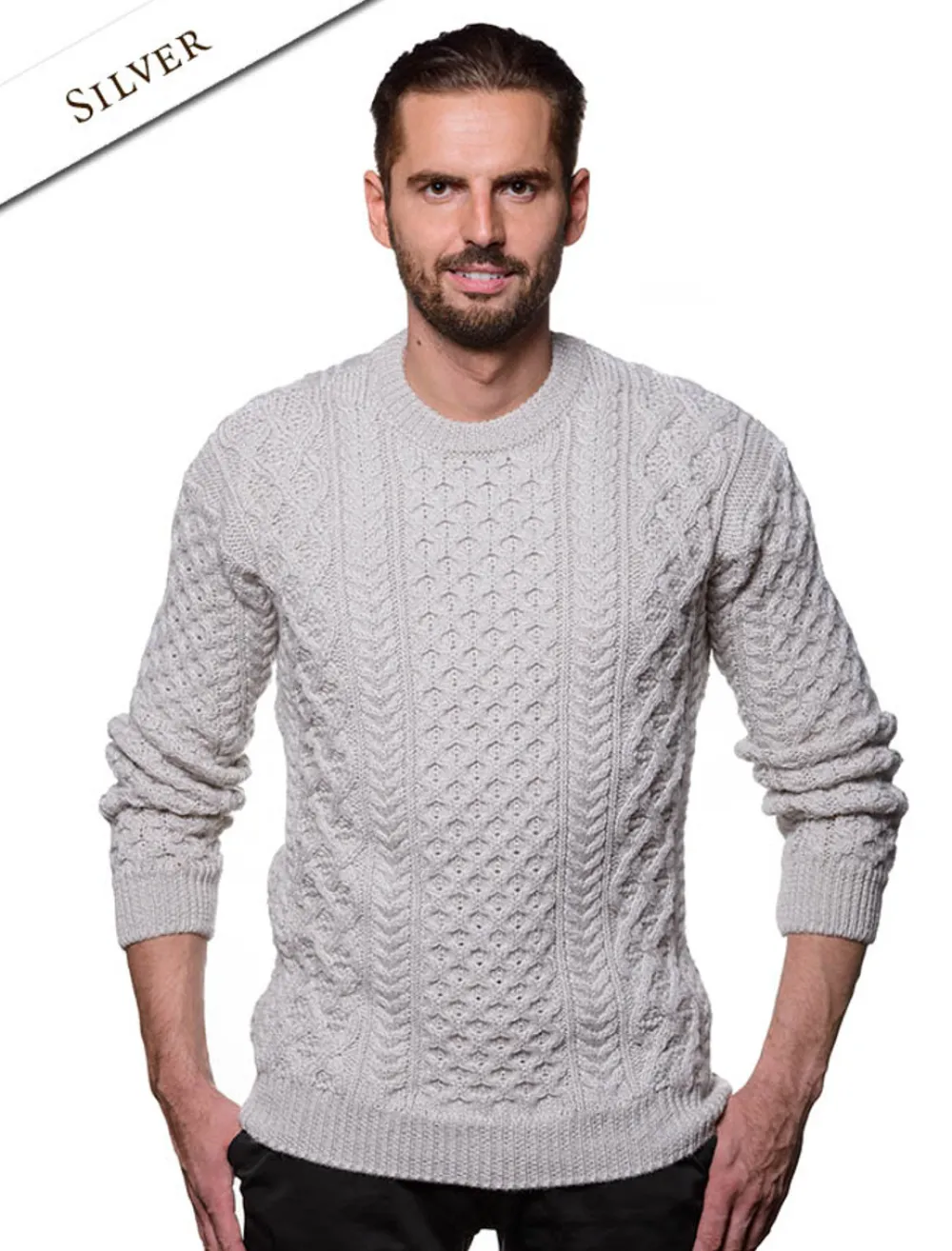 Online Heavyweight Merino Wool Aran Sweater Sweaters