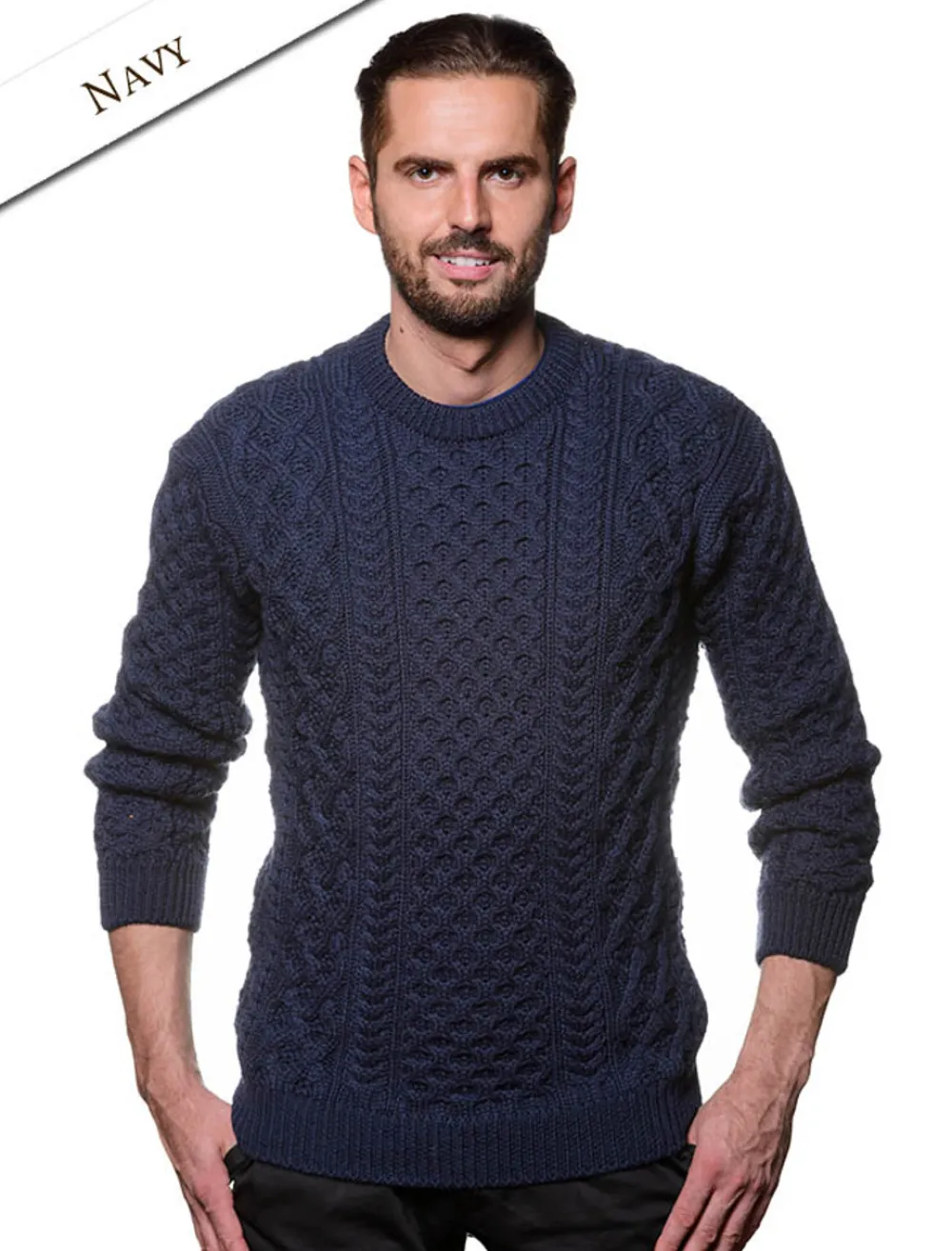 Online Heavyweight Merino Wool Aran Sweater Sweaters