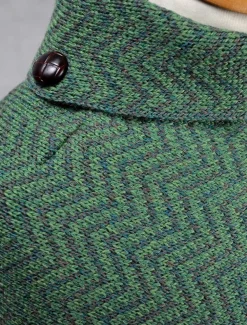 Shop Herringbone Merino Poncho with Button Detail Women Ponchos, Capes & Shawls