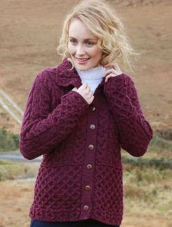 Online Honeycomb Button-Up Cardigan Women Cardigans, Jackets & Coatigans