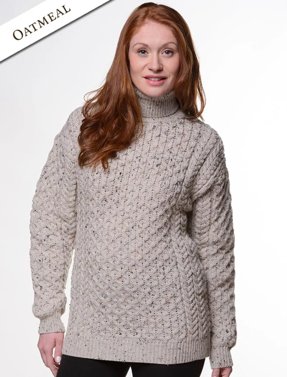 Clearance Honeycomb Turtleneck Sweater Women Sweaters