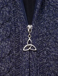 Fashion Hooded Coatigan with Celtic Knot Zipper Pull Women Cardigans, Jackets & Coatigans