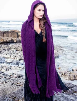 Cheap Hooded Scarf Shawl Women Knitted Wool Scarves|Ponchos, Capes & Shawls