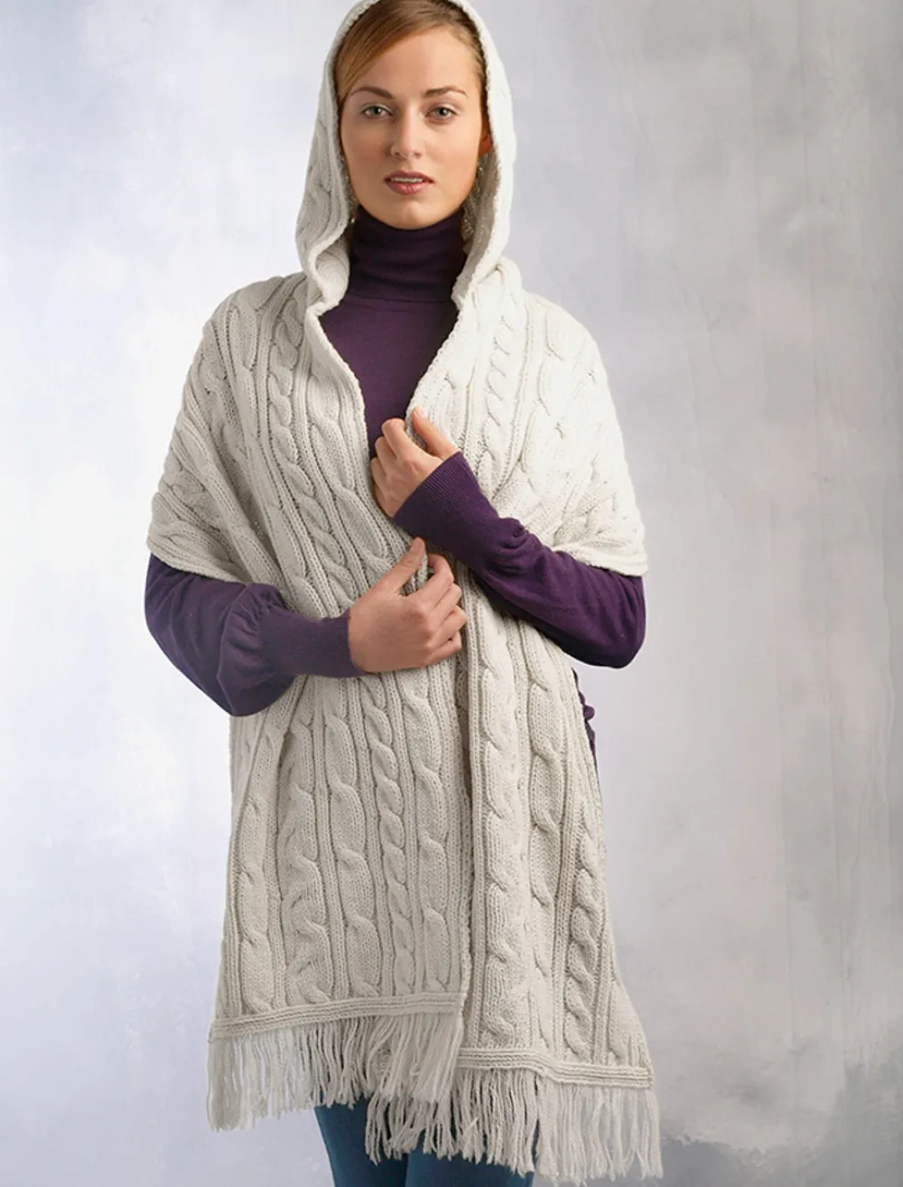 Cheap Hooded Scarf Shawl Women Knitted Wool Scarves|Ponchos, Capes & Shawls