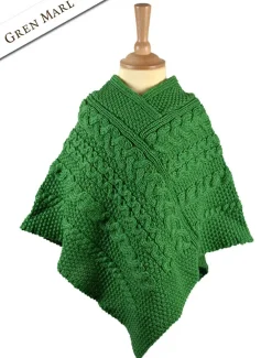 Online Kids Cable Knit Aran Poncho Kids Sweaters, Cardigans & Jackets